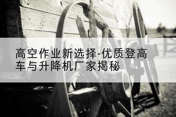 覃塘登高车厂家-高空作业新选择-优质登高车与升降机厂家揭秘