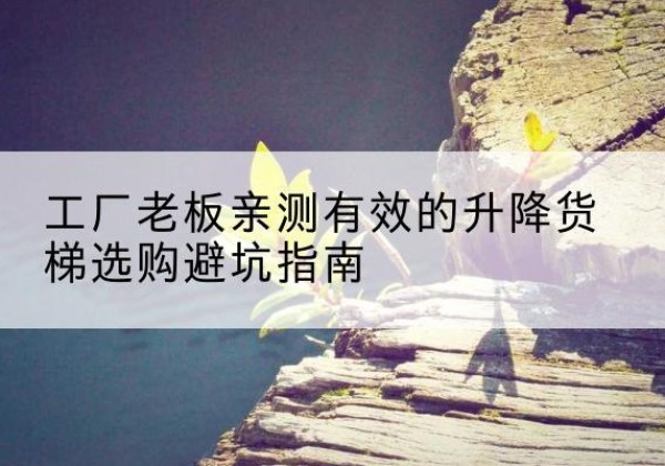 覃塘升降货梯怎么选-工厂老板亲测有效的升降货梯选购避坑指南